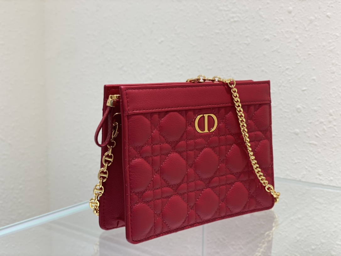 D*or caro zipped pouch with chain