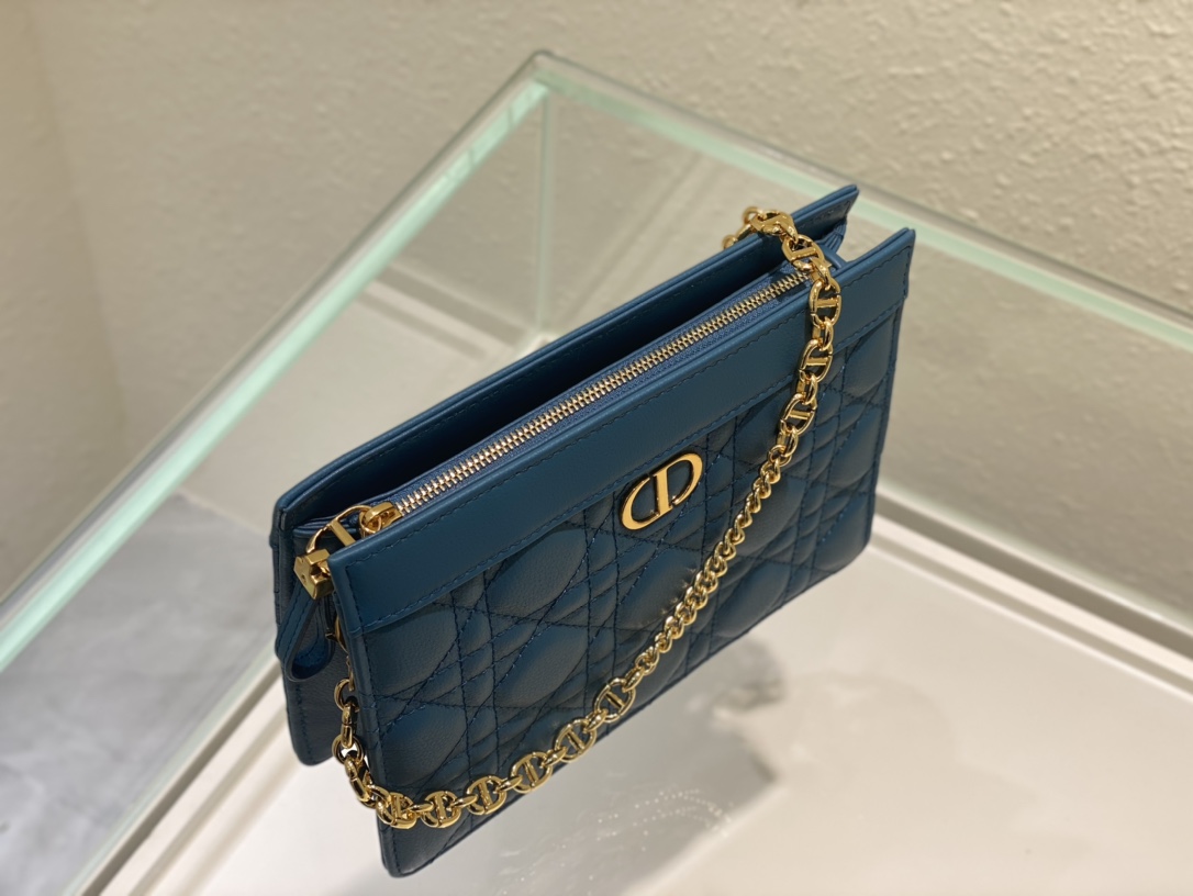 D*or caro zipped pouch with chain