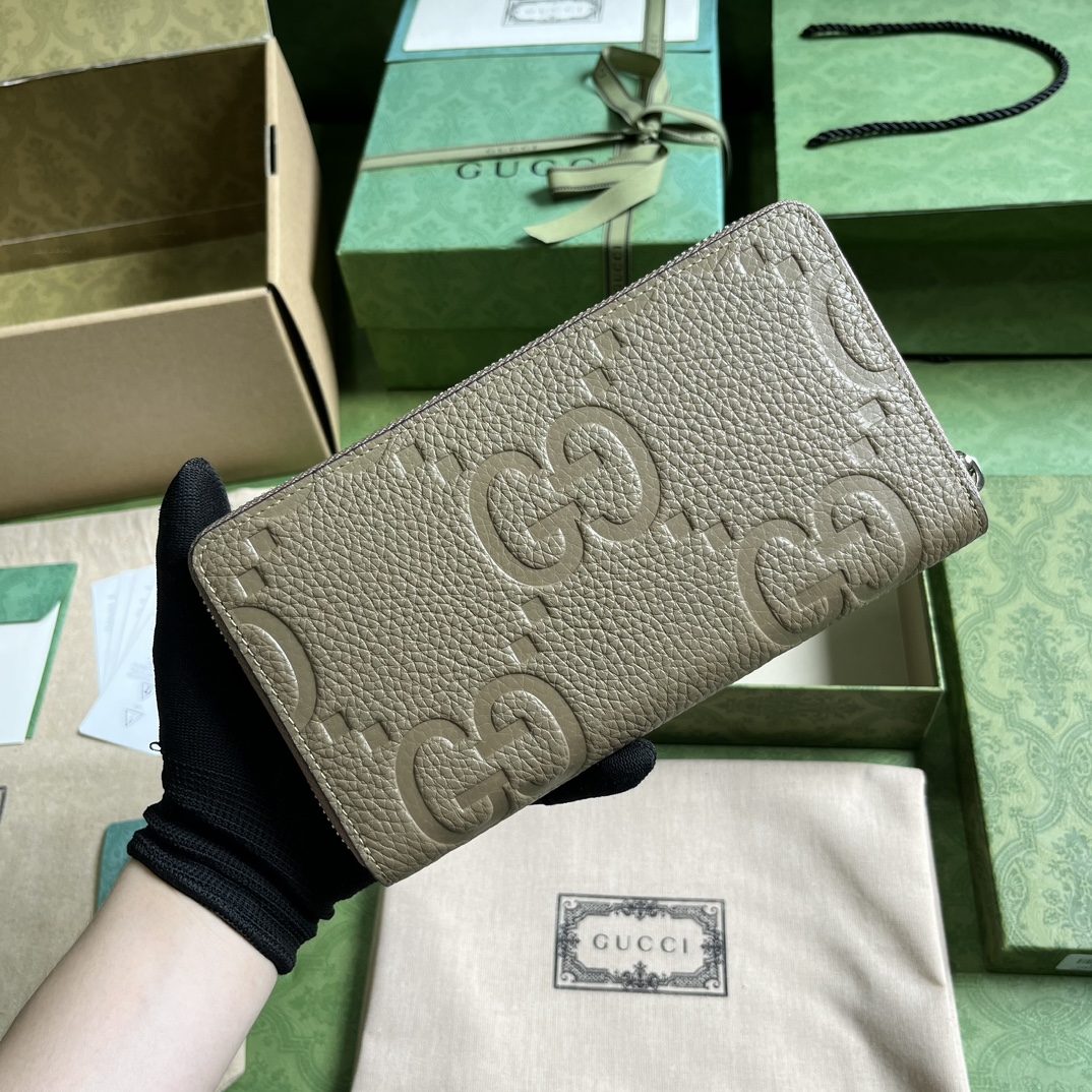 G*u*i jumbo gg zipped leather wallet