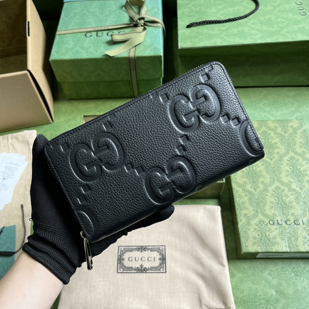 G*u*i jumbo gg zipped leather wallet