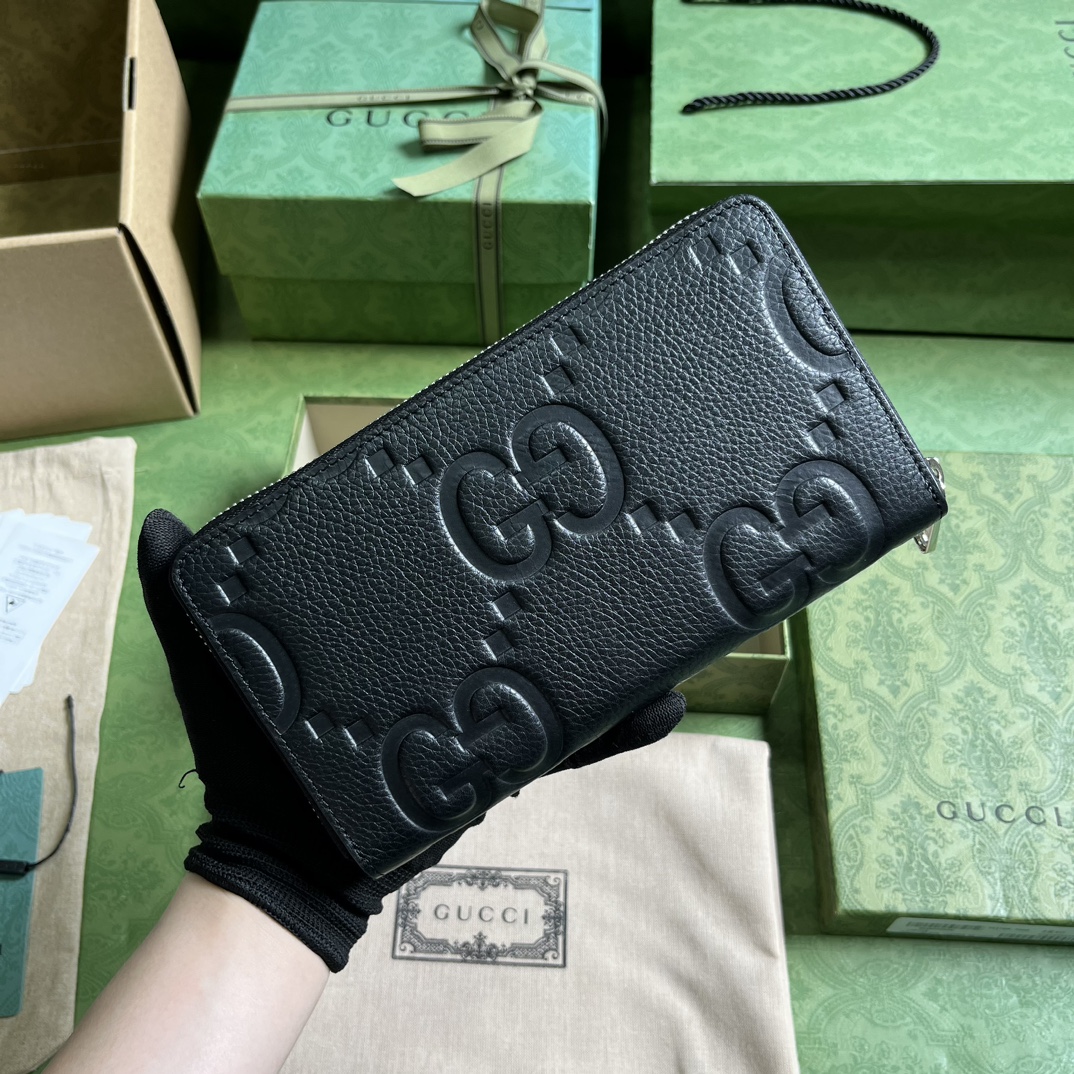 G*u*i jumbo gg zipped leather wallet