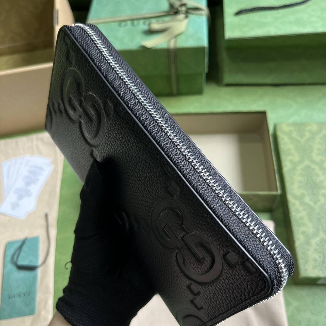 G*u*i jumbo gg zipped leather wallet
