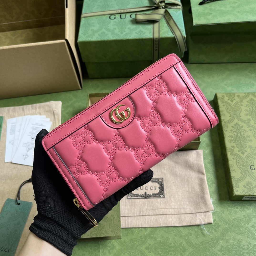 G*u*i gg matelassÉ zip-around wallet