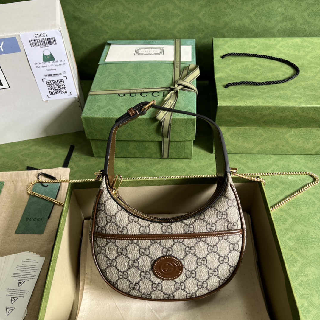 G*u*i half-moon-shaped mini bag with interlocking g