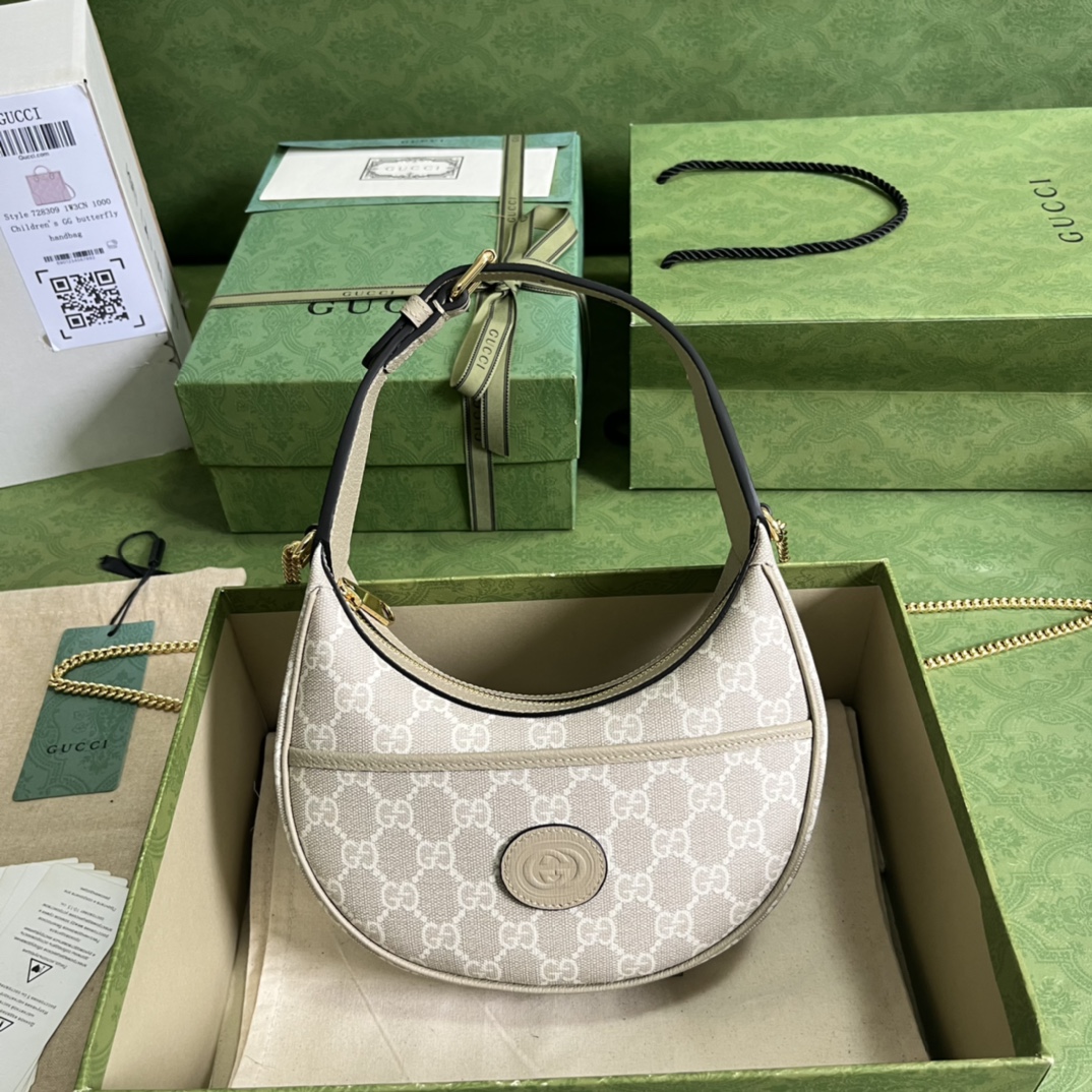 G*u*i half-moon-shaped mini bag with interlocking g