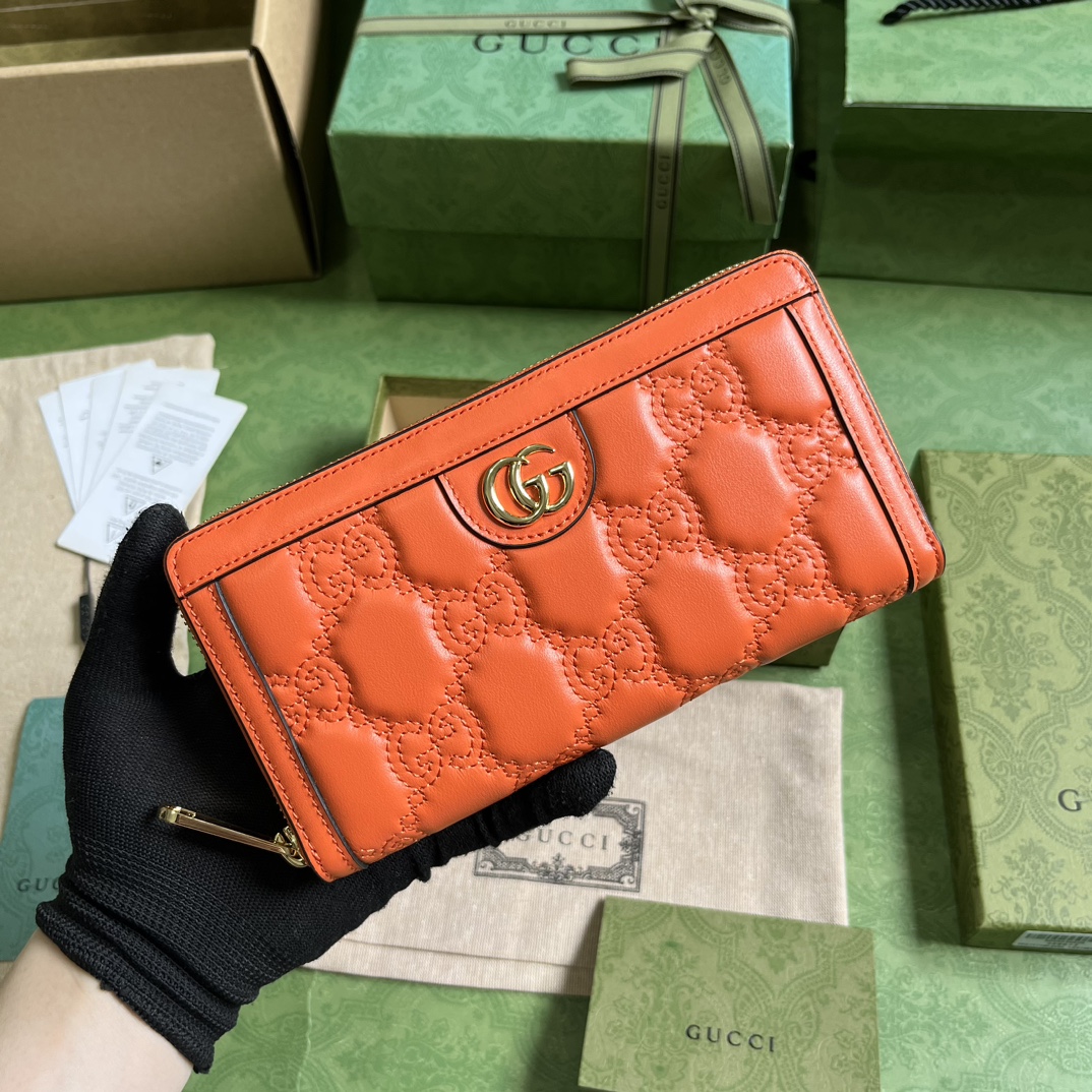G*u*i gg matelassÉ zip-around wallet