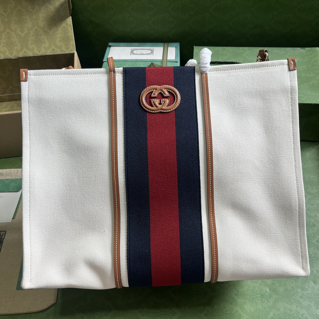 G*u*i large interlocking g tote bag