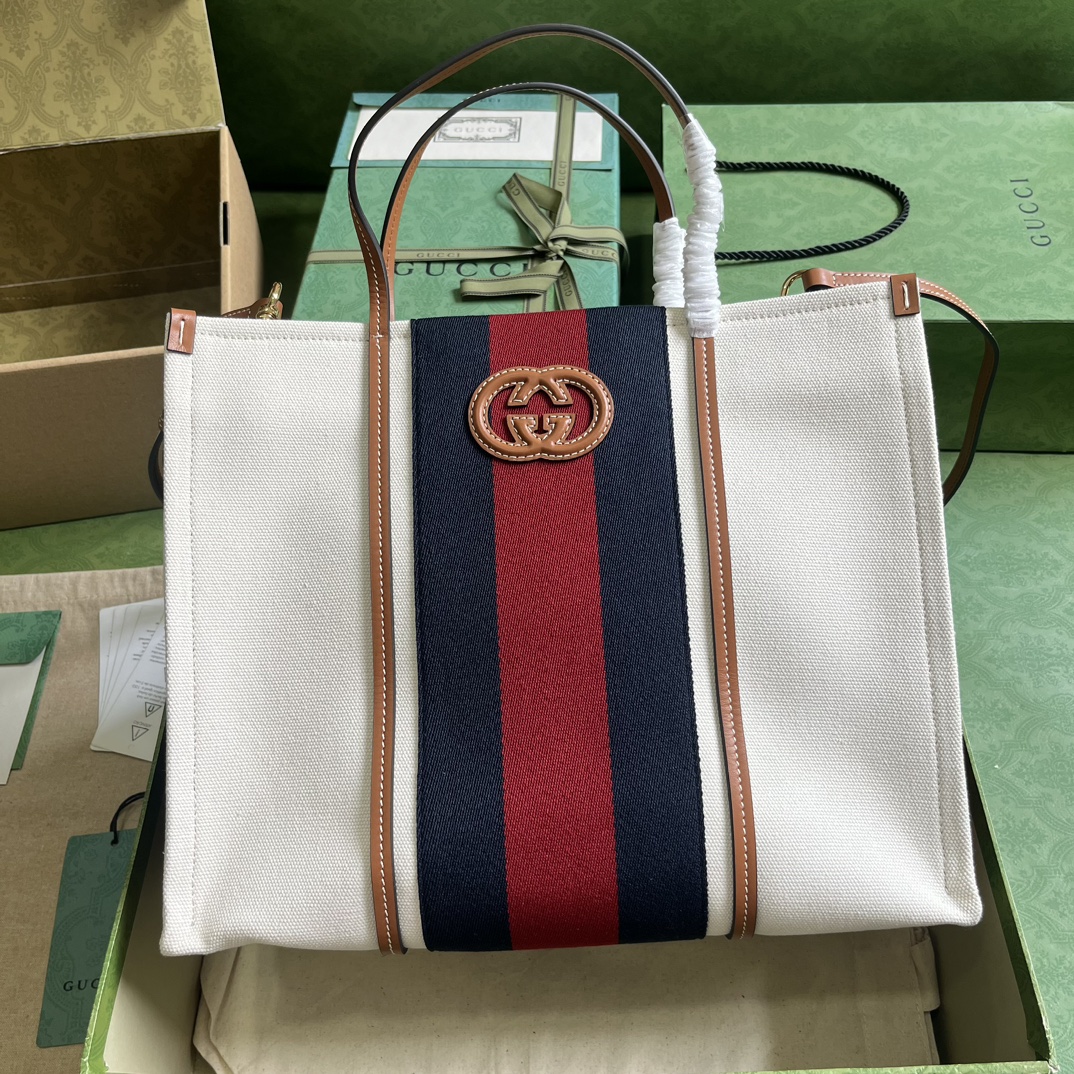 G*u*i medium interlocking g tote bag