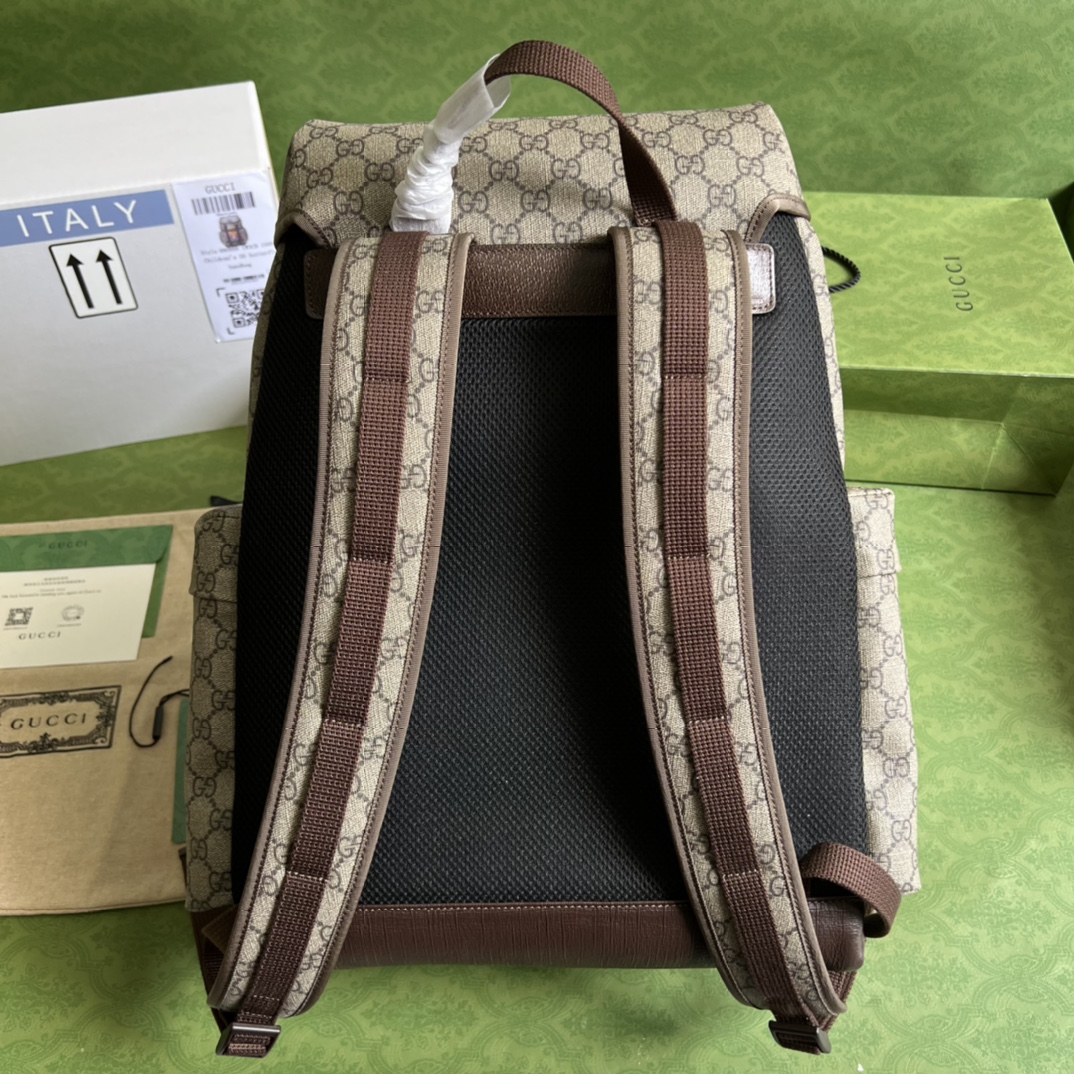G*u*i gg skateboard backpack with web