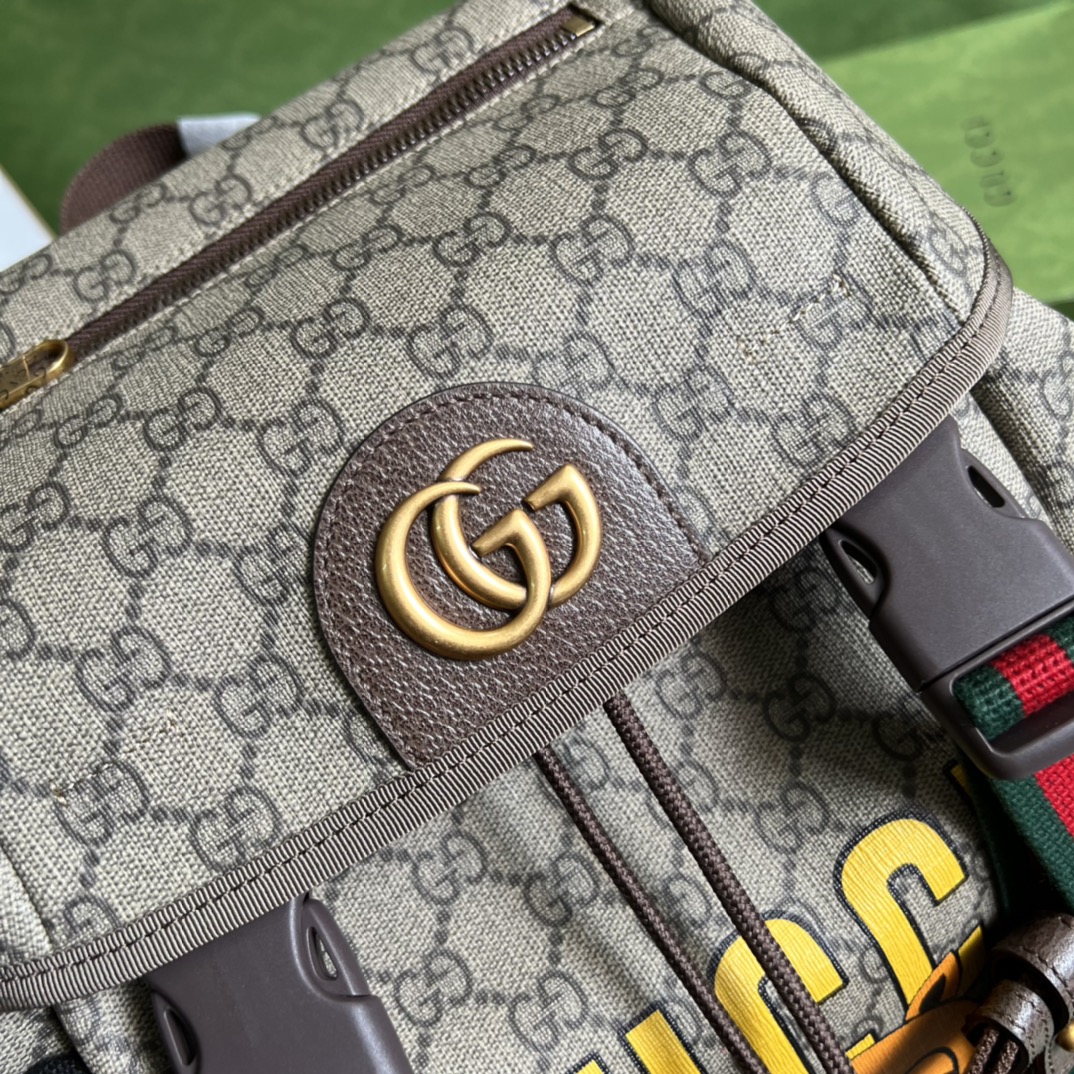 G*u*i gg skateboard backpack with web