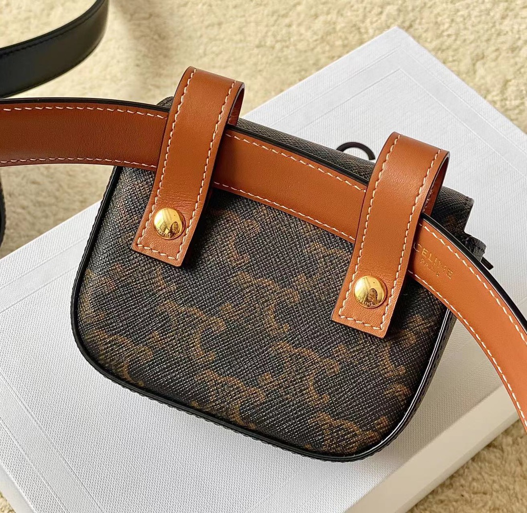 Ce**e belt bag triomphe belt in triomphe canvas and calfskin