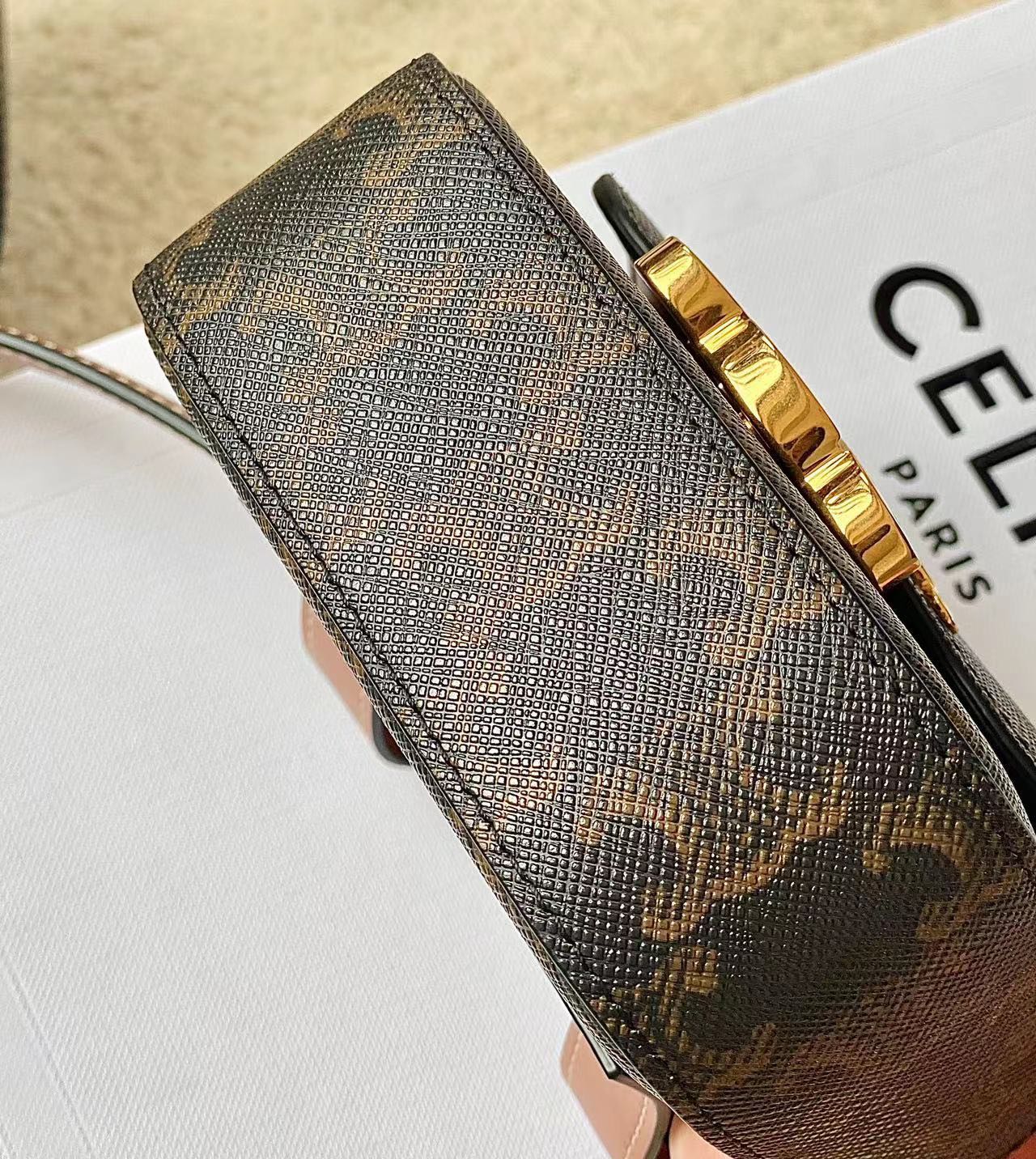 Ce**e belt bag triomphe belt in triomphe canvas and calfskin