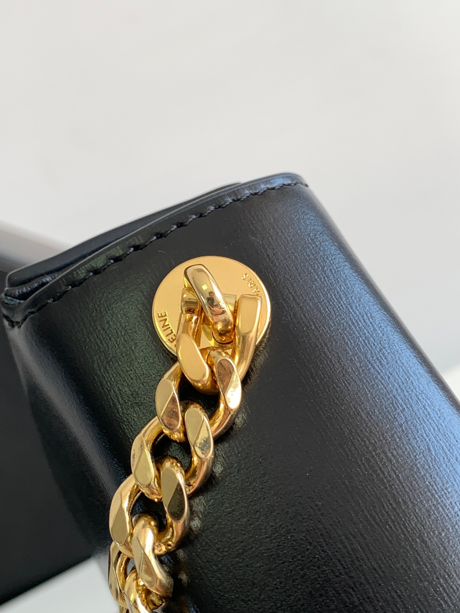 Ce**e mini box triomphe in shiny calfskin black