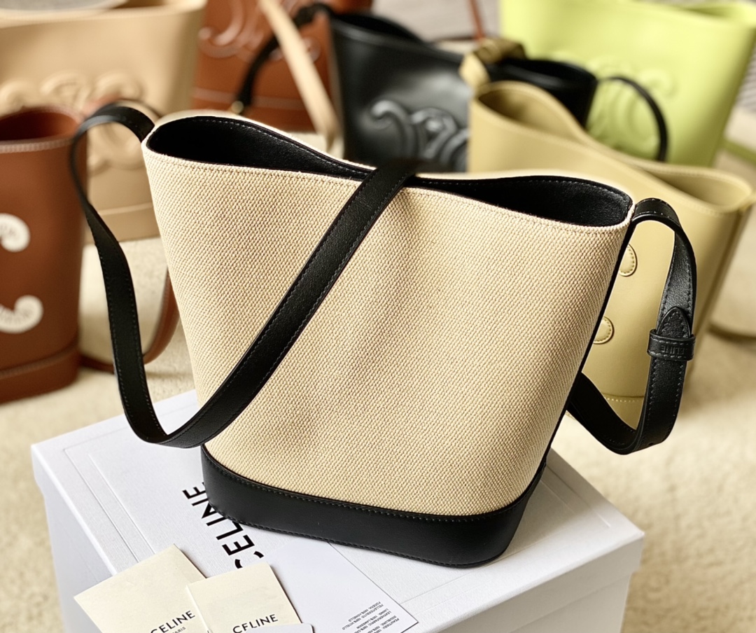 Ce**e bucket cuir triomphe bag