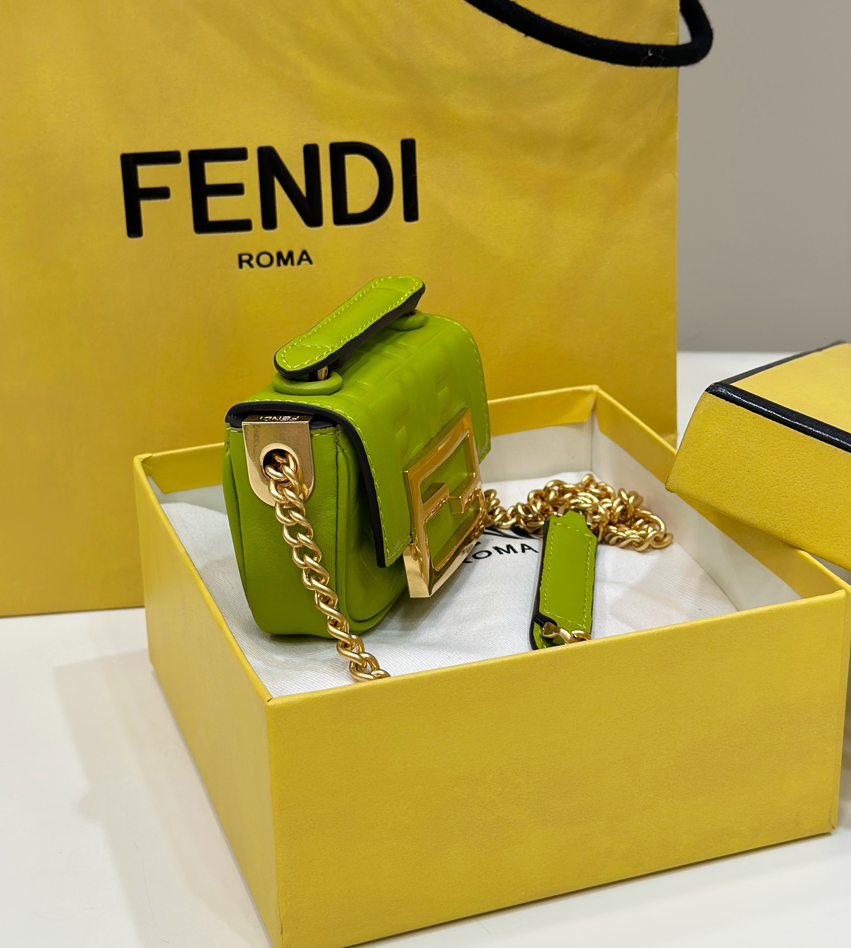 F**di nano baguette mini bag