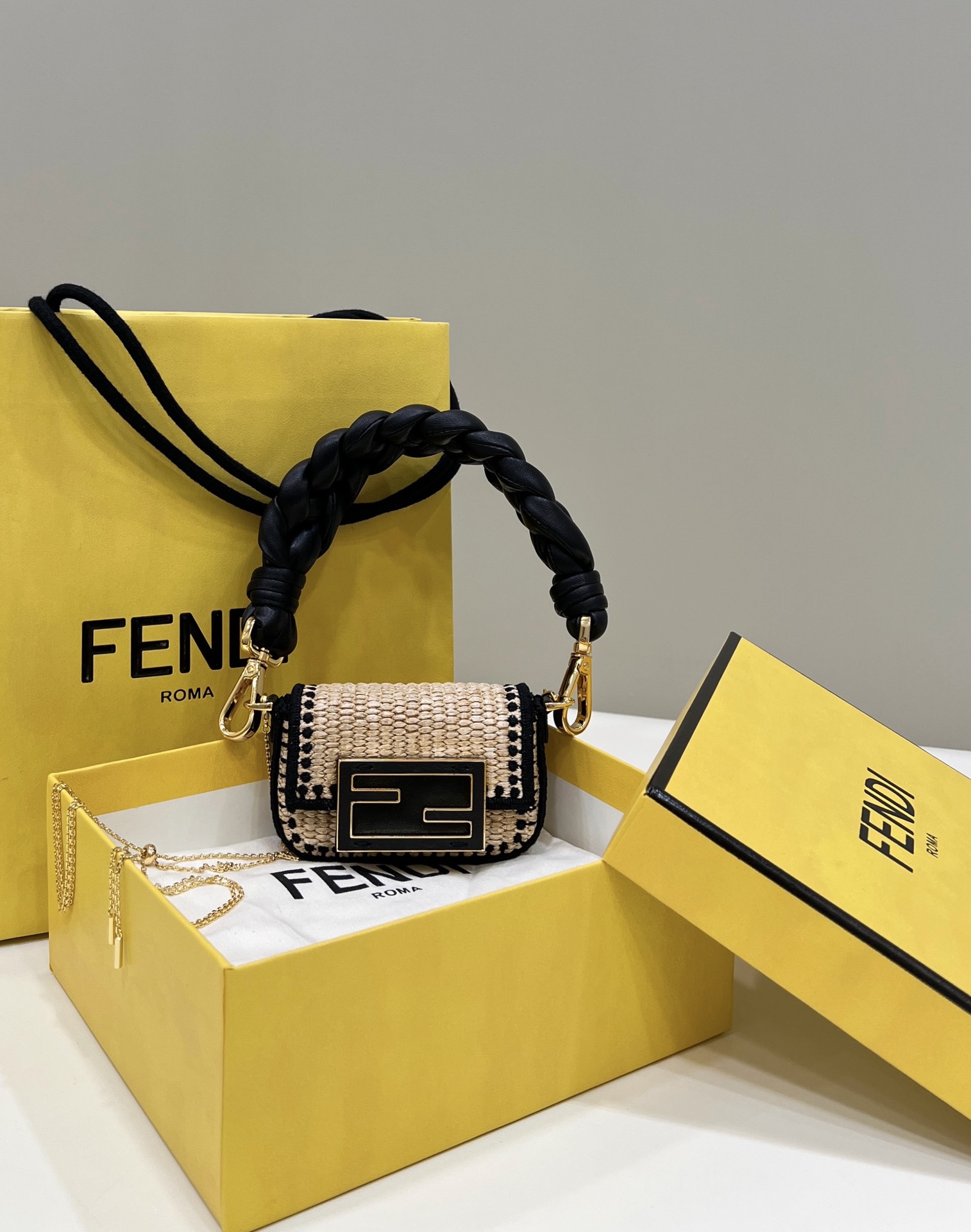F**di nano baguette mini bag