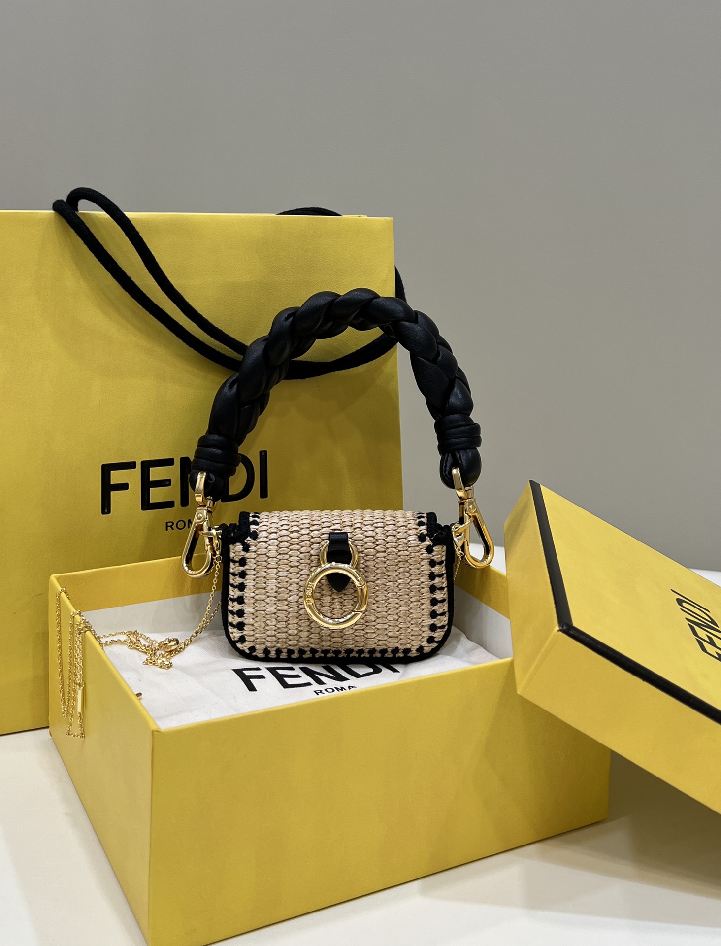 F**di nano baguette mini bag