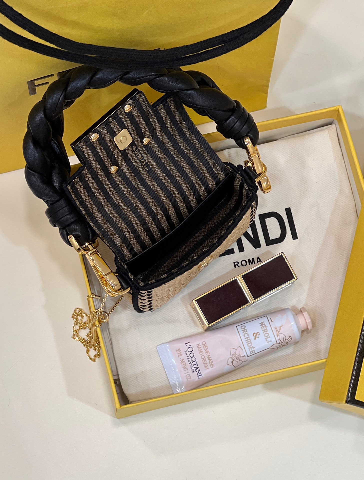 F**di nano baguette mini bag