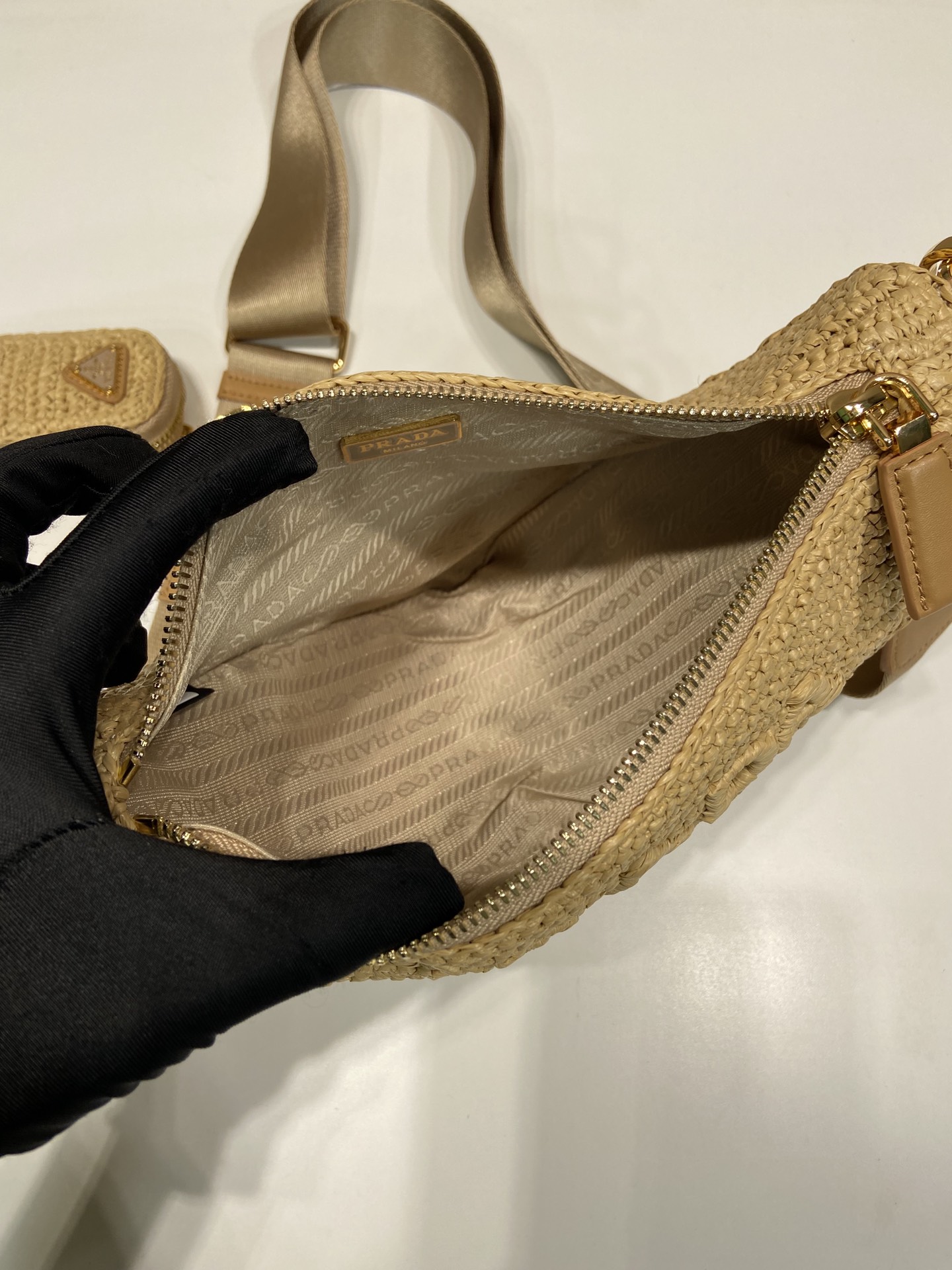 Pra*a triangle shoulder bag
