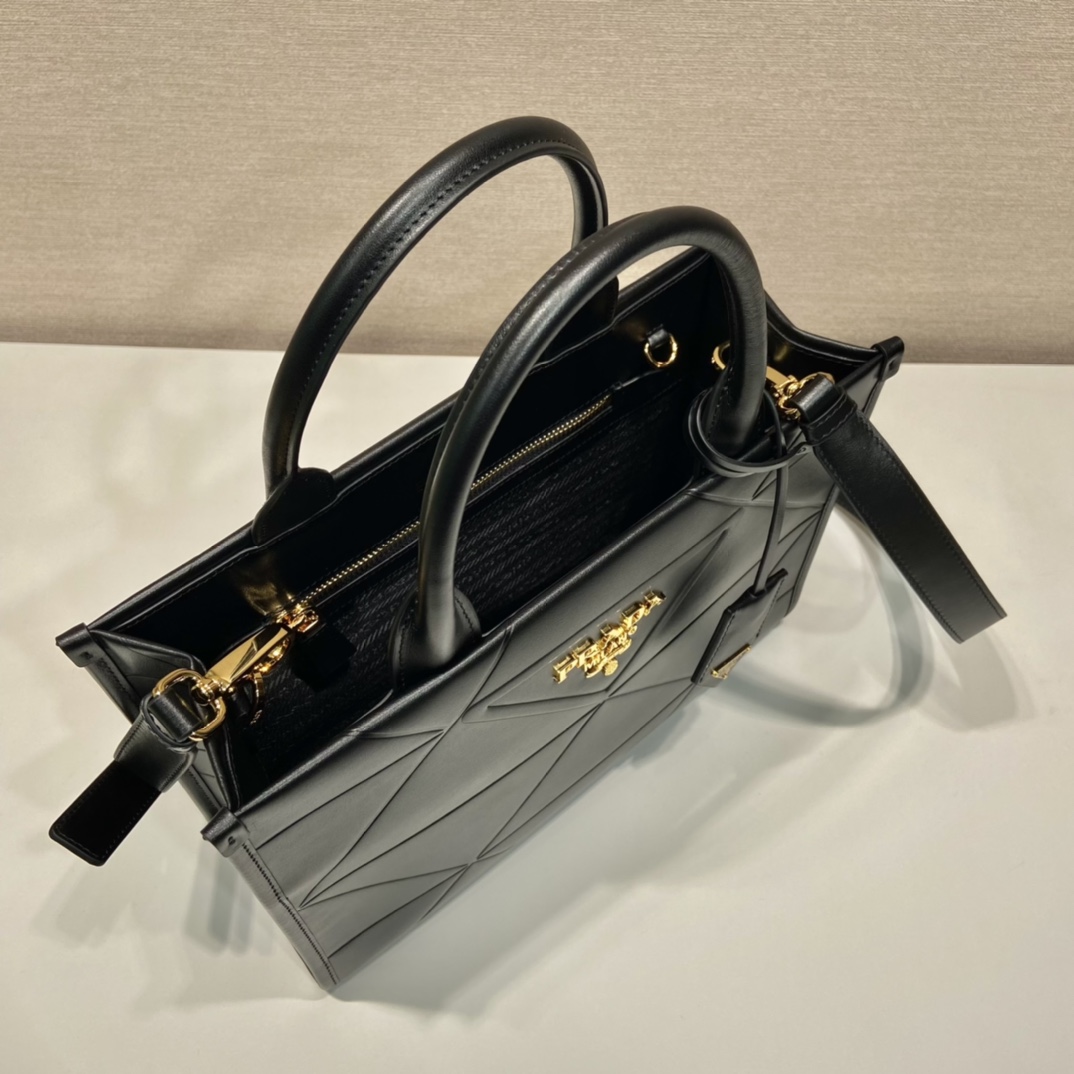 Pra*a small leather Pra*a symbole bag with topstitching