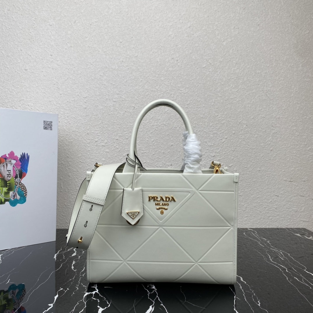 Pra*a small leather Pra*a symbole bag with topstitching