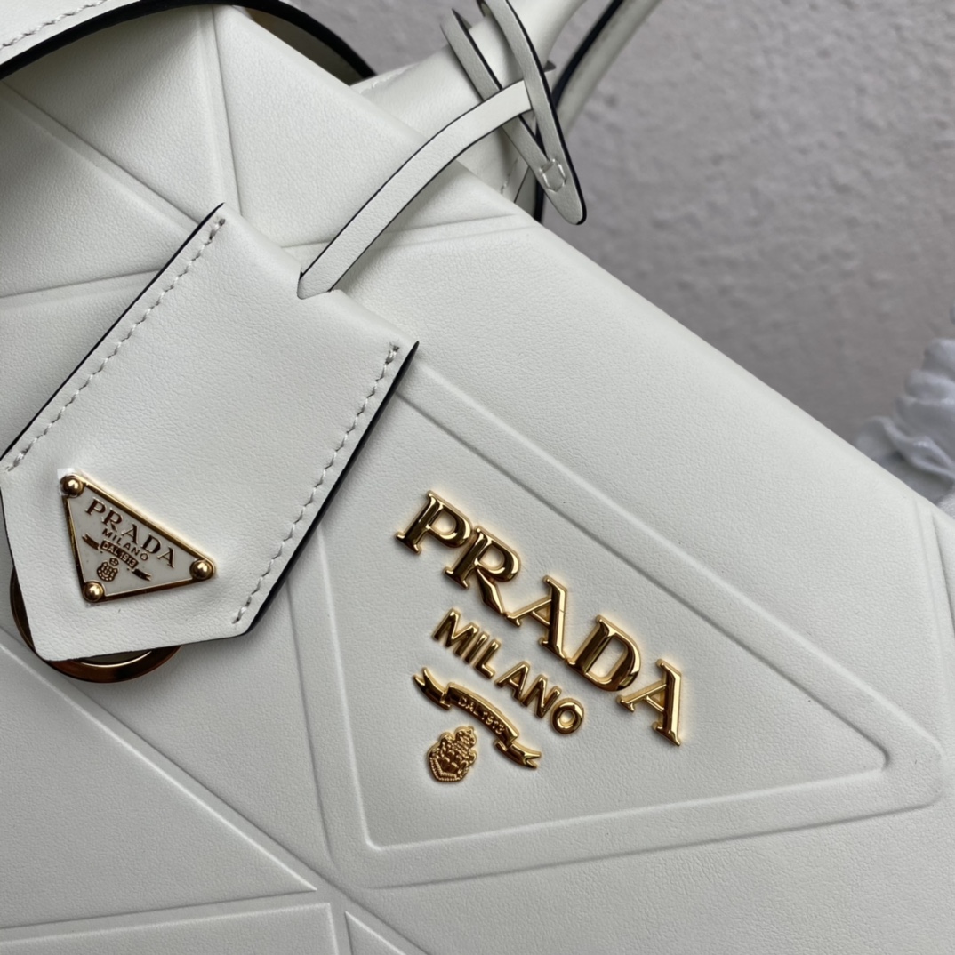Pra*a small leather Pra*a symbole bag with topstitching
