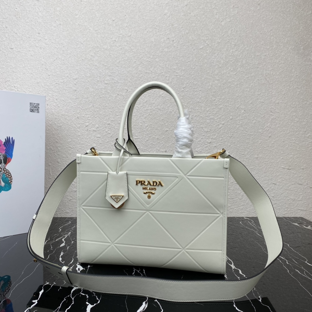 Pra*a small leather Pra*a symbole bag with topstitching