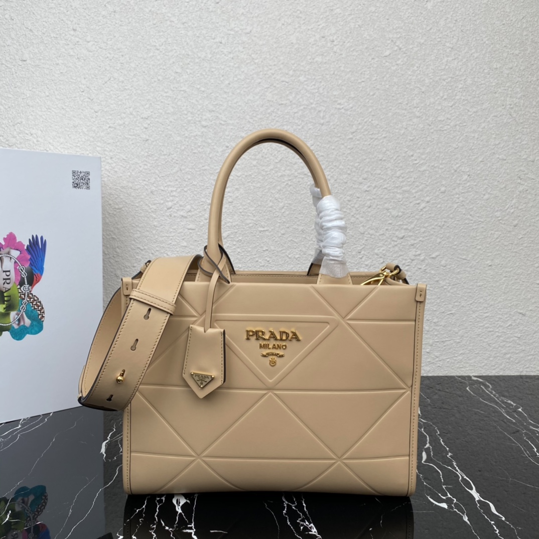 Pra*a small leather Pra*a symbole bag with topstitching
