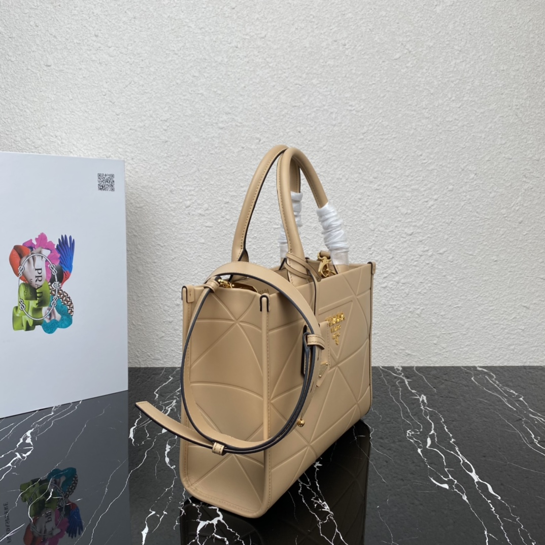 Pra*a small leather Pra*a symbole bag with topstitching