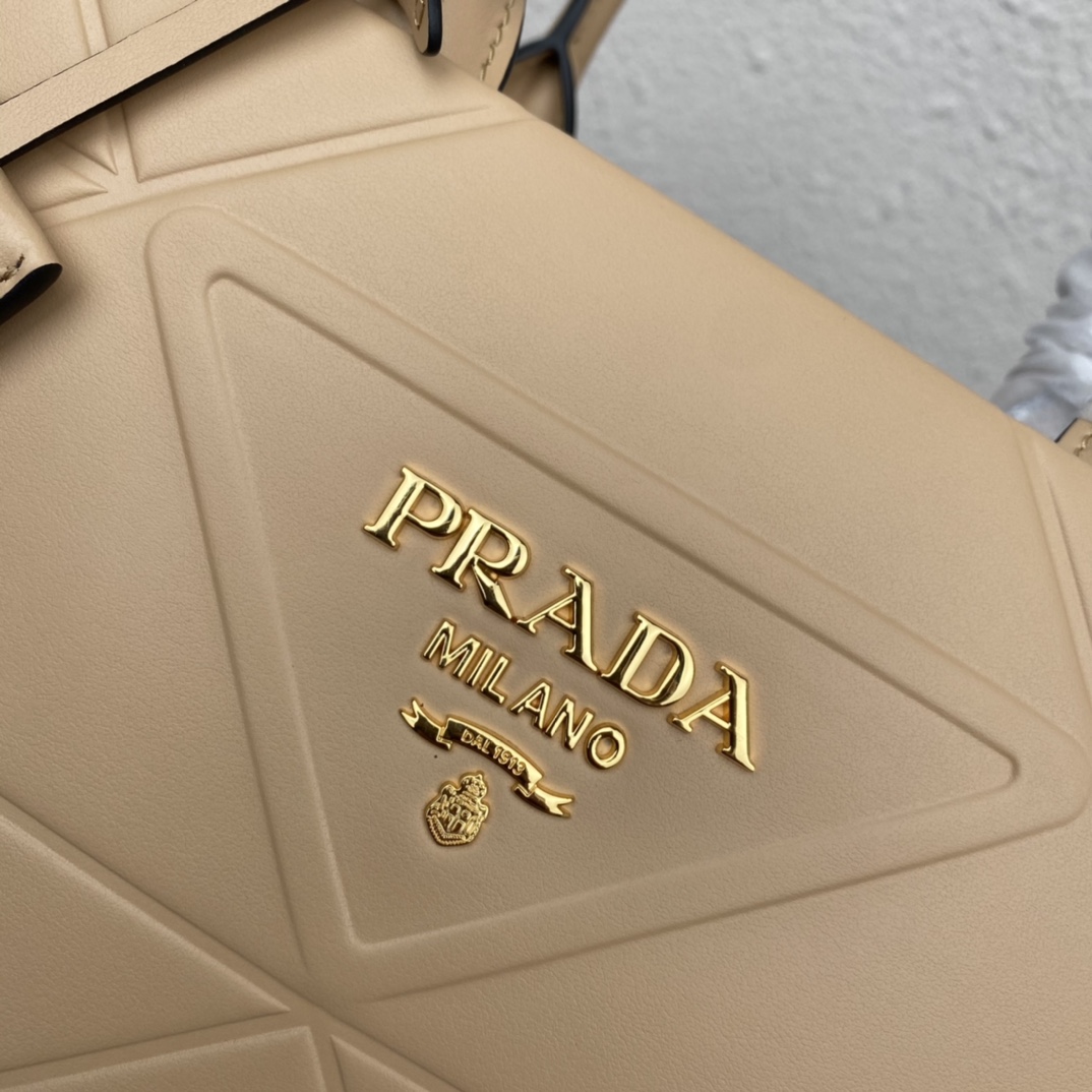 Pra*a small leather Pra*a symbole bag with topstitching