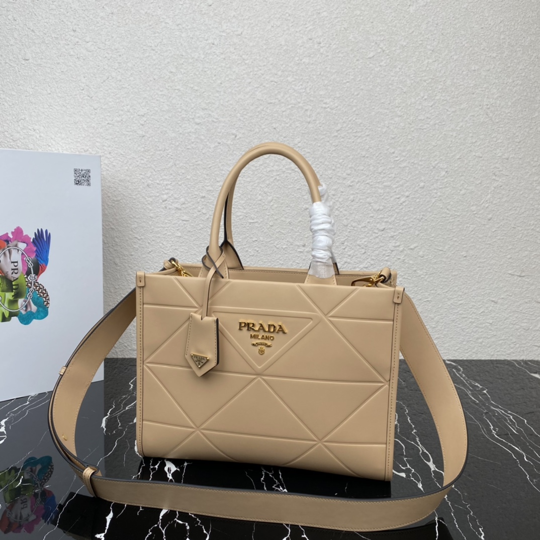 Pra*a small leather Pra*a symbole bag with topstitching