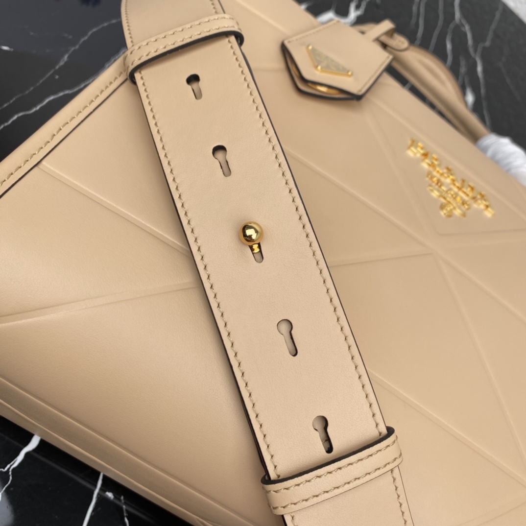 Pra*a small leather Pra*a symbole bag with topstitching