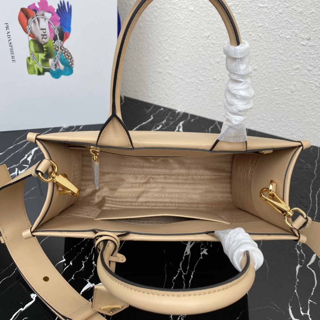 Pra*a small leather Pra*a symbole bag with topstitching