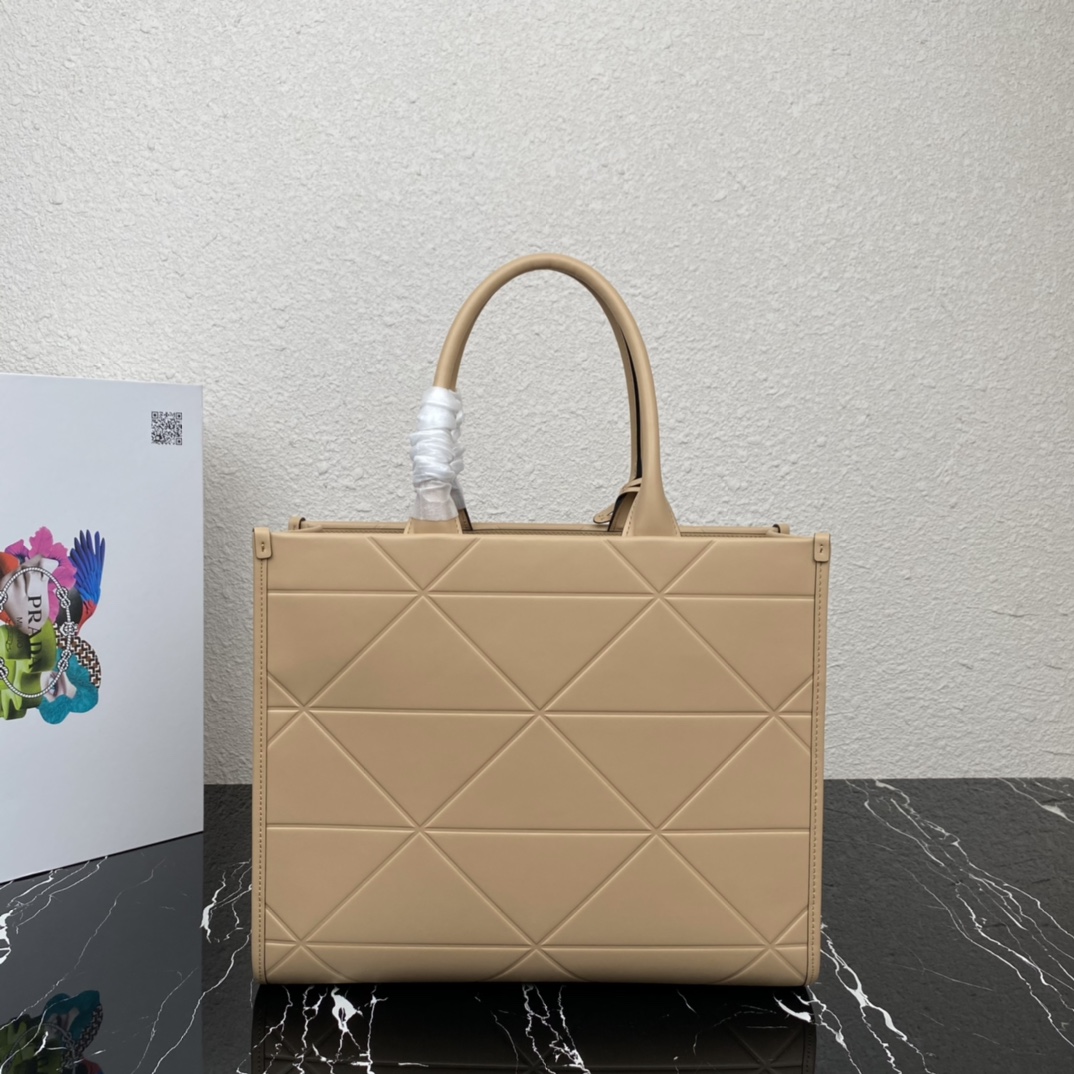 Pra*a medium leather Pra*a symbole bag with topstitching