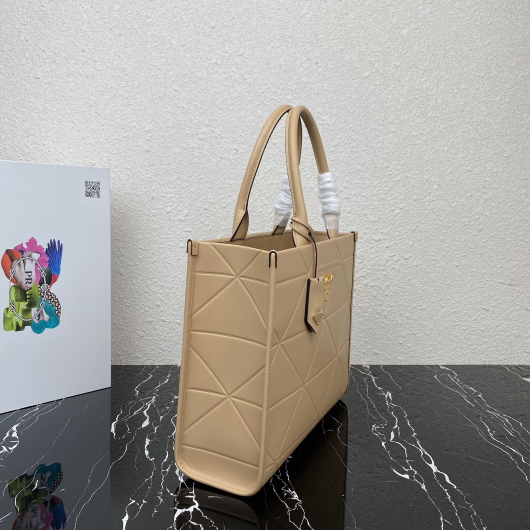 Pra*a medium leather Pra*a symbole bag with topstitching