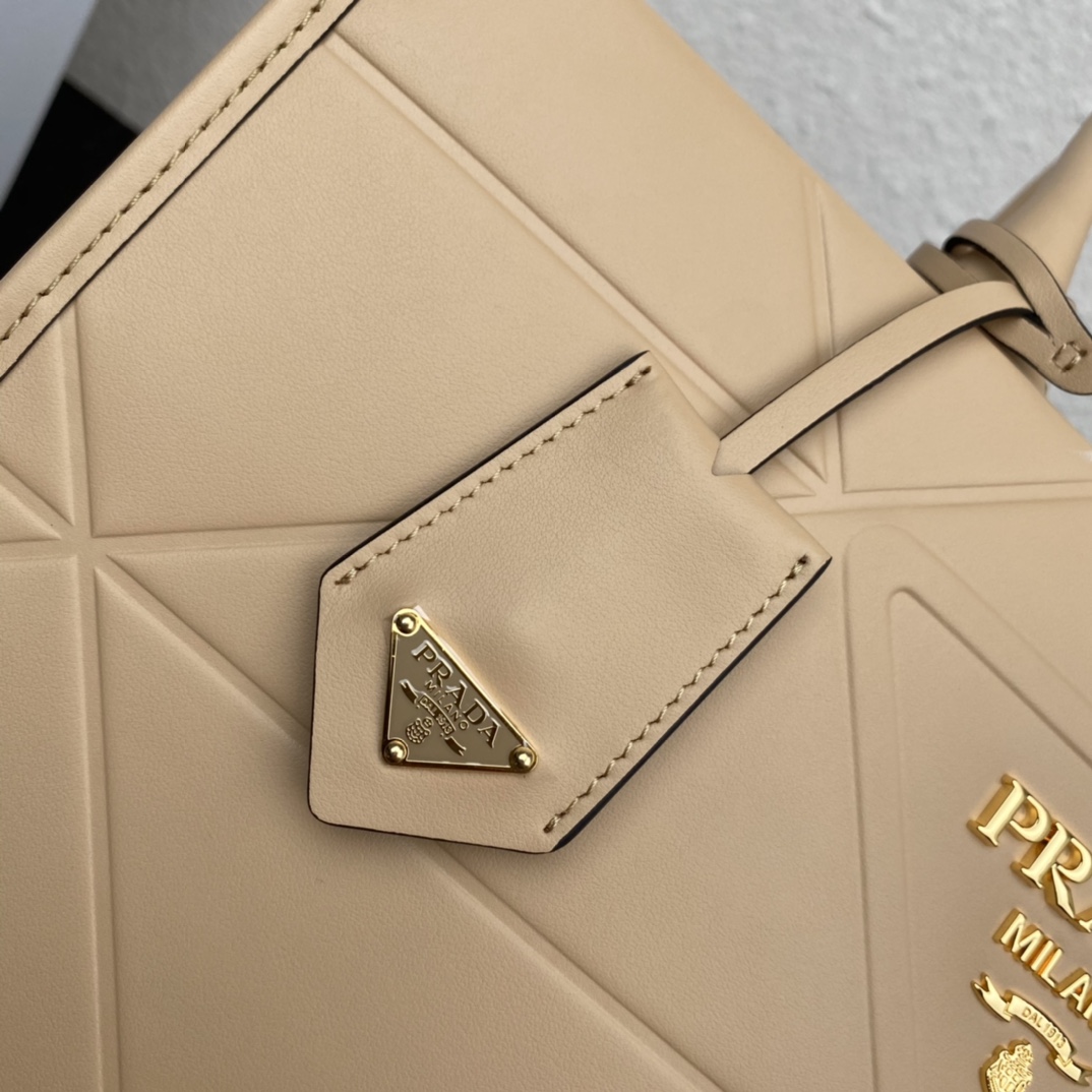 Pra*a medium leather Pra*a symbole bag with topstitching