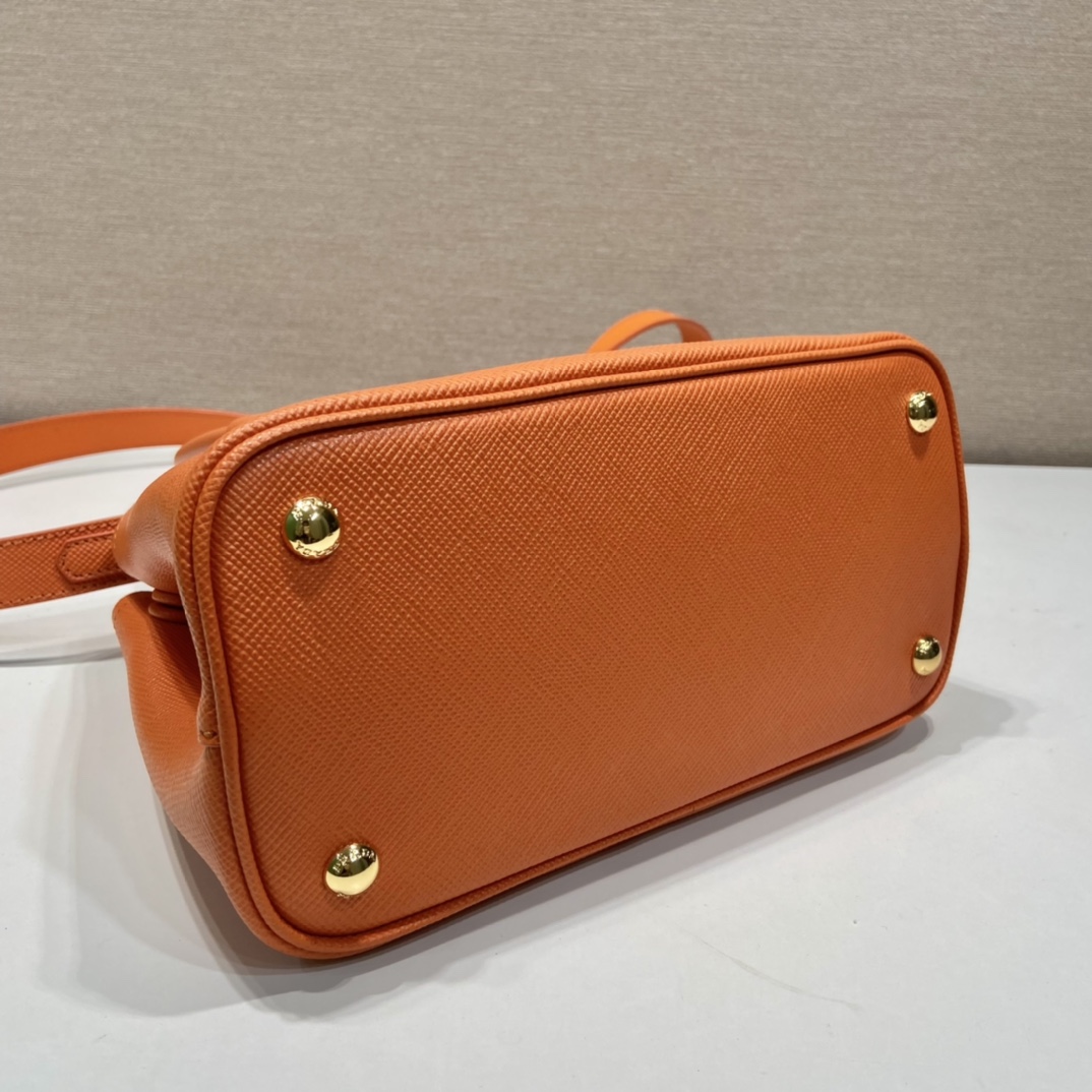 Pra*a double saffiano leather mini bag