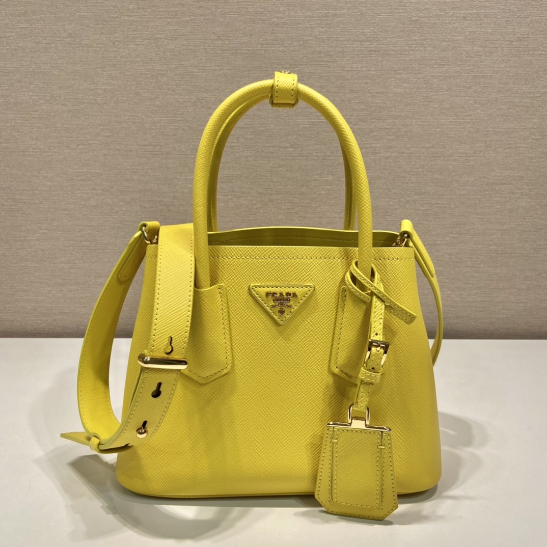 Pra*a double saffiano leather mini bag