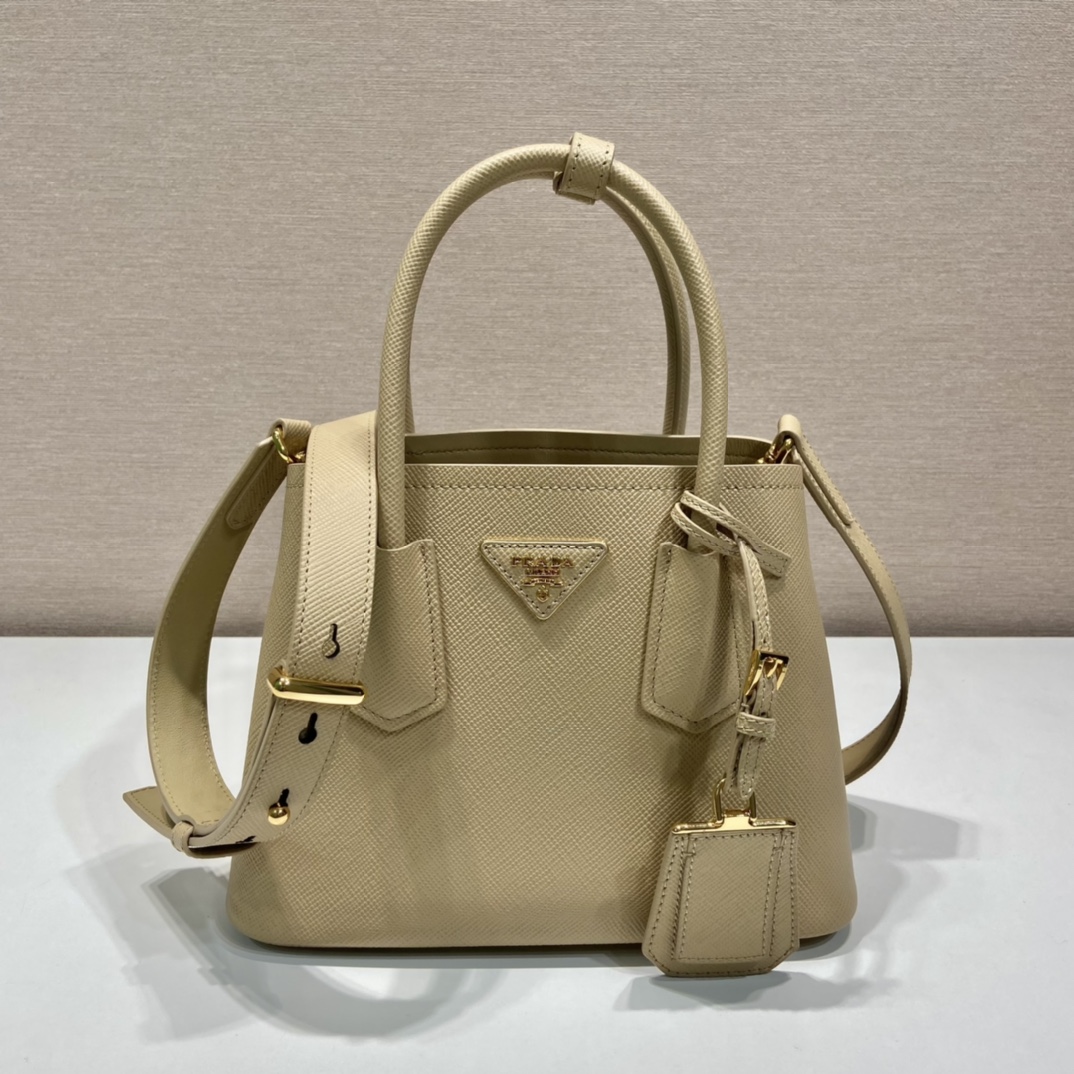 Pra*a double saffiano leather mini bag