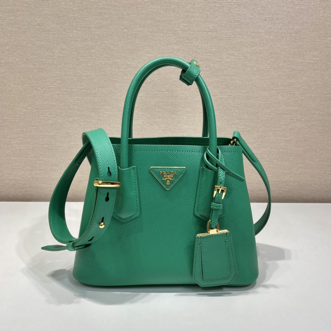 Pra*a double saffiano leather mini bag