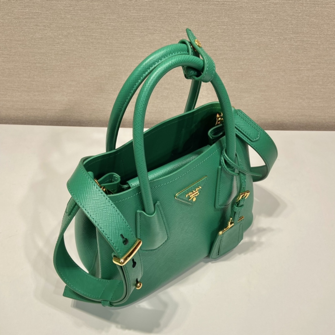 Pra*a double saffiano leather mini bag