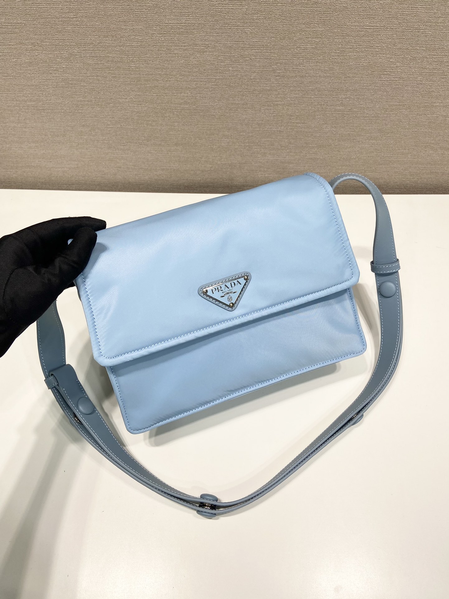 Pra*a small padded re-nylon shoulder bag