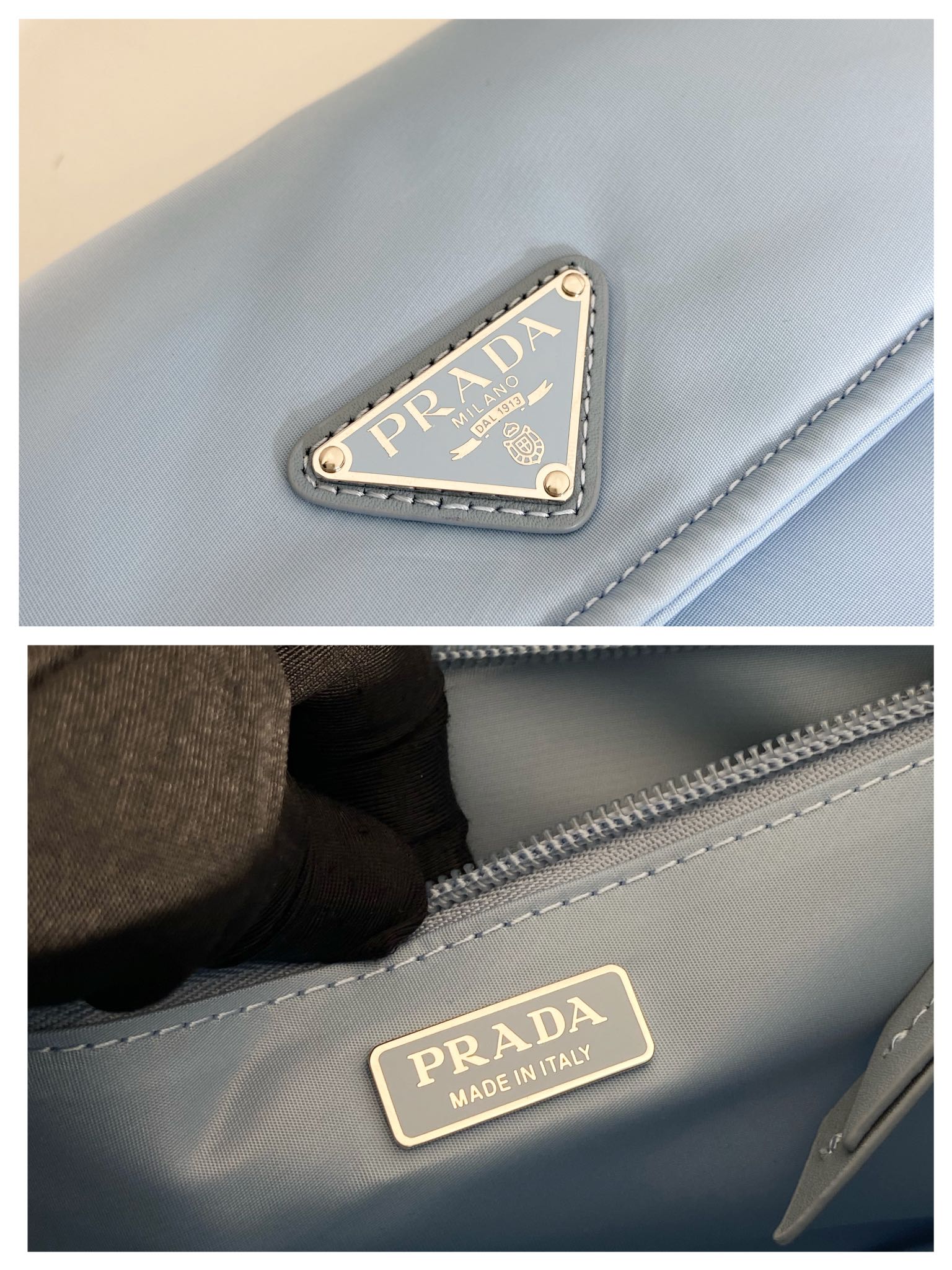 Pra*a small padded re-nylon shoulder bag