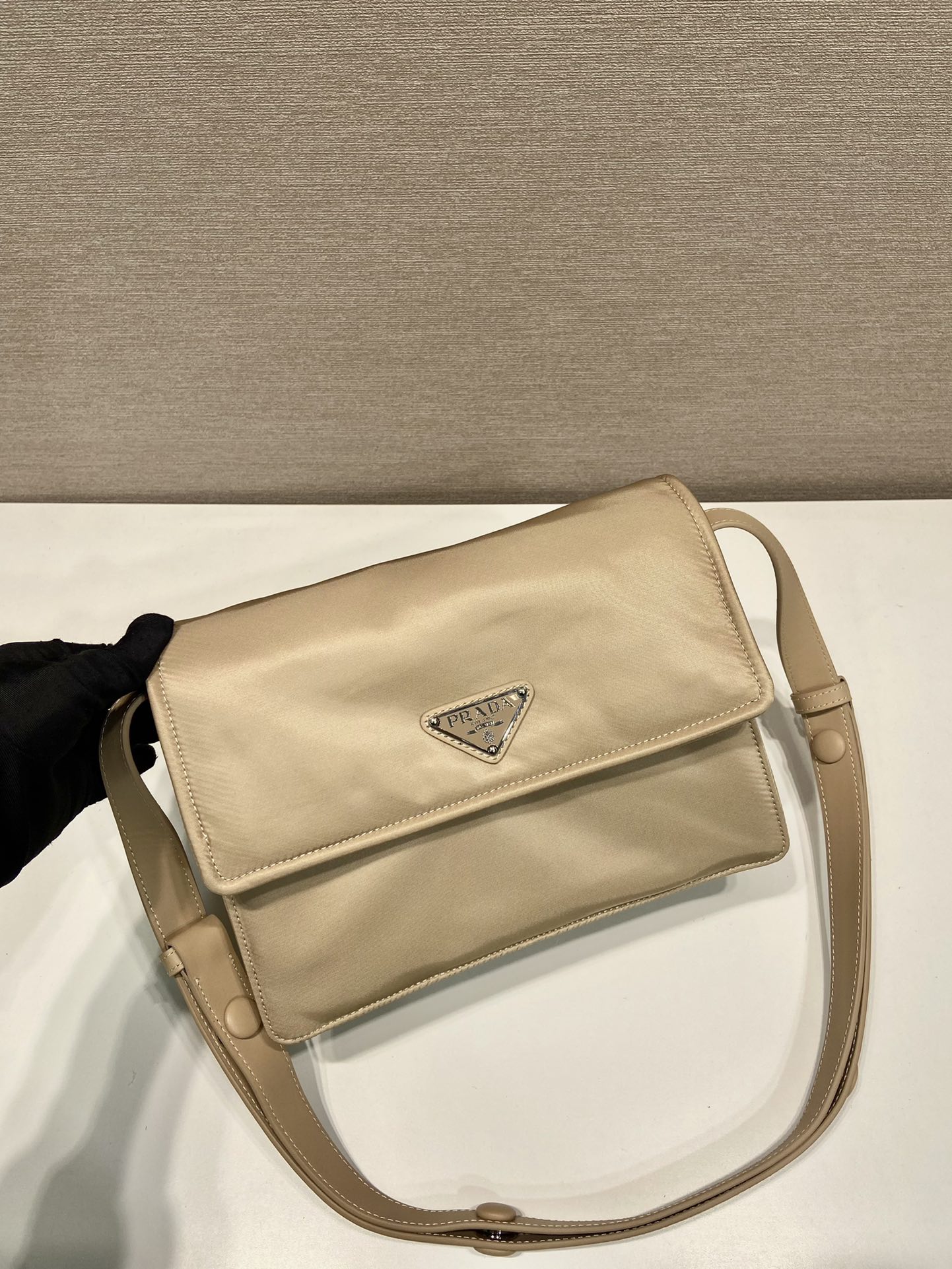 Pra*a small padded re-nylon shoulder bag