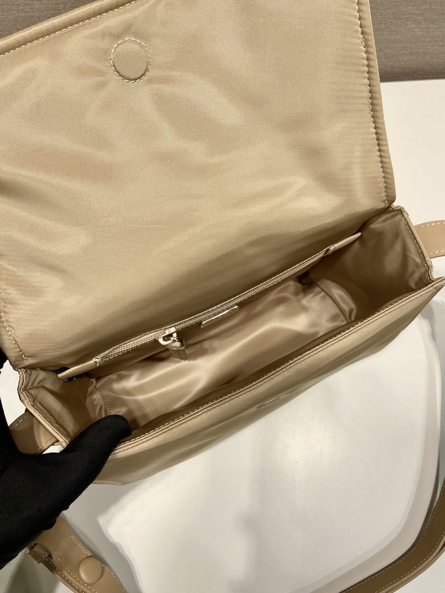 Pra*a small padded re-nylon shoulder bag