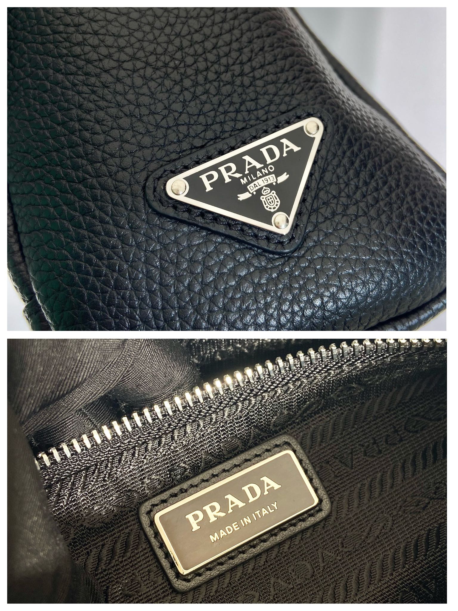 Pra*a leather bag with shoulder strap