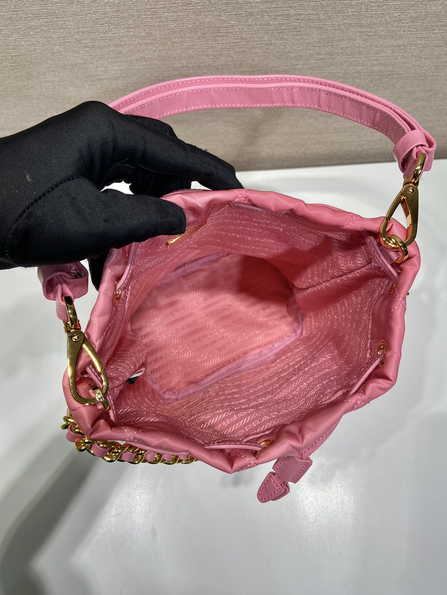 Pra*a duet re-nylon bucket bag