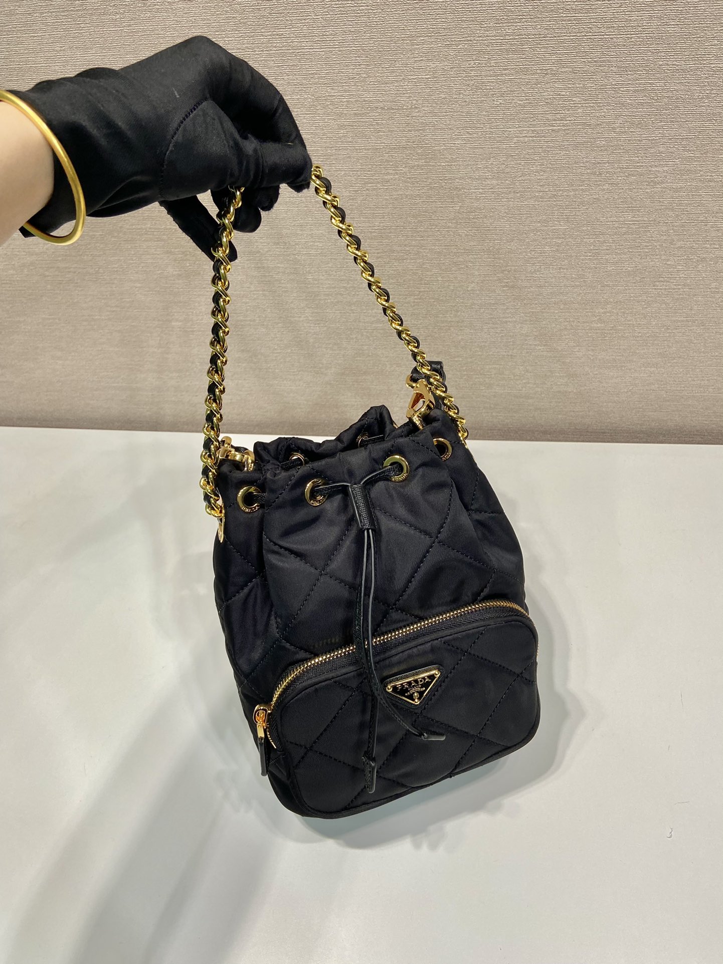 Pra*a duet re-nylon bucket bag