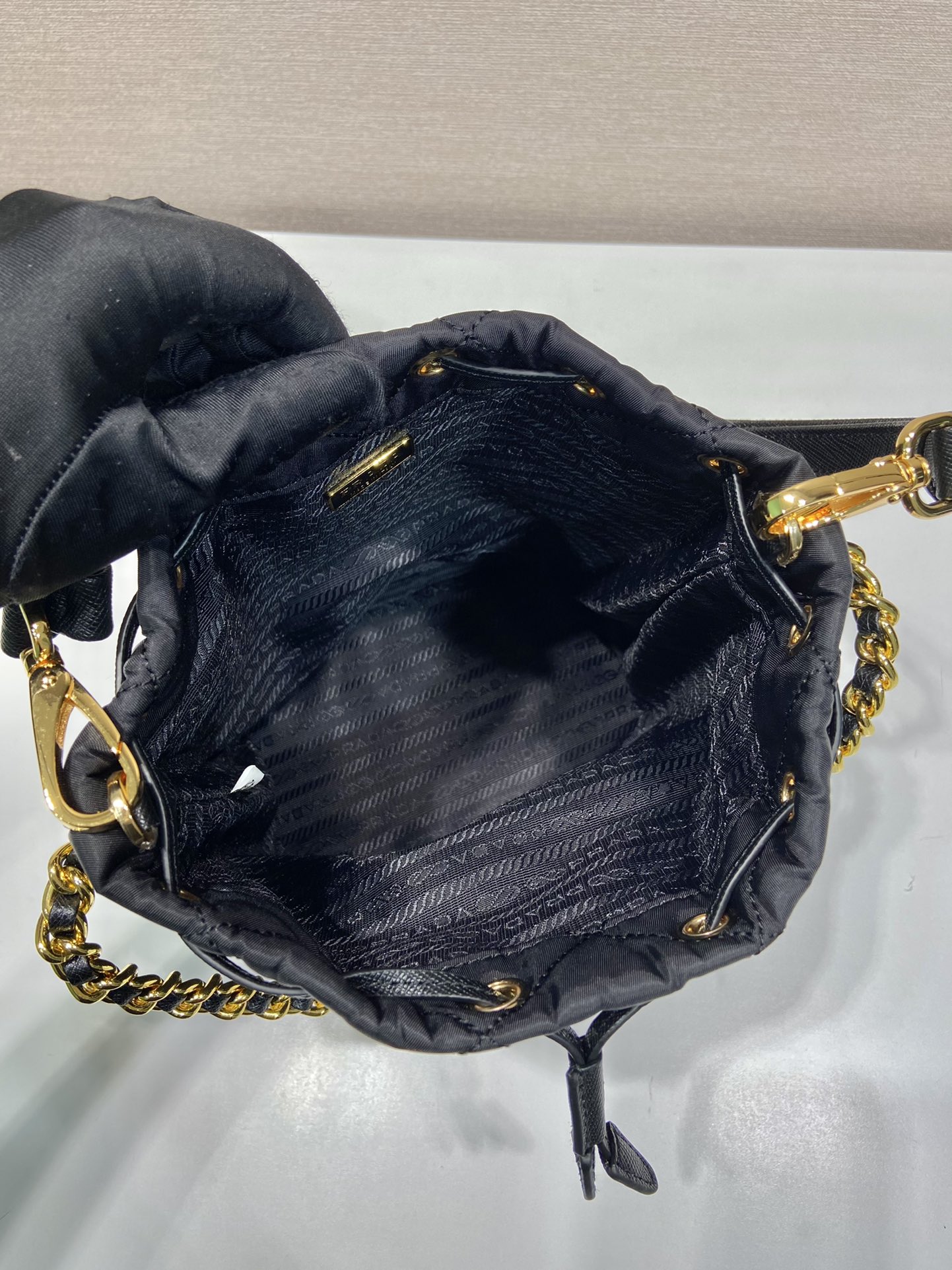 Pra*a duet re-nylon bucket bag