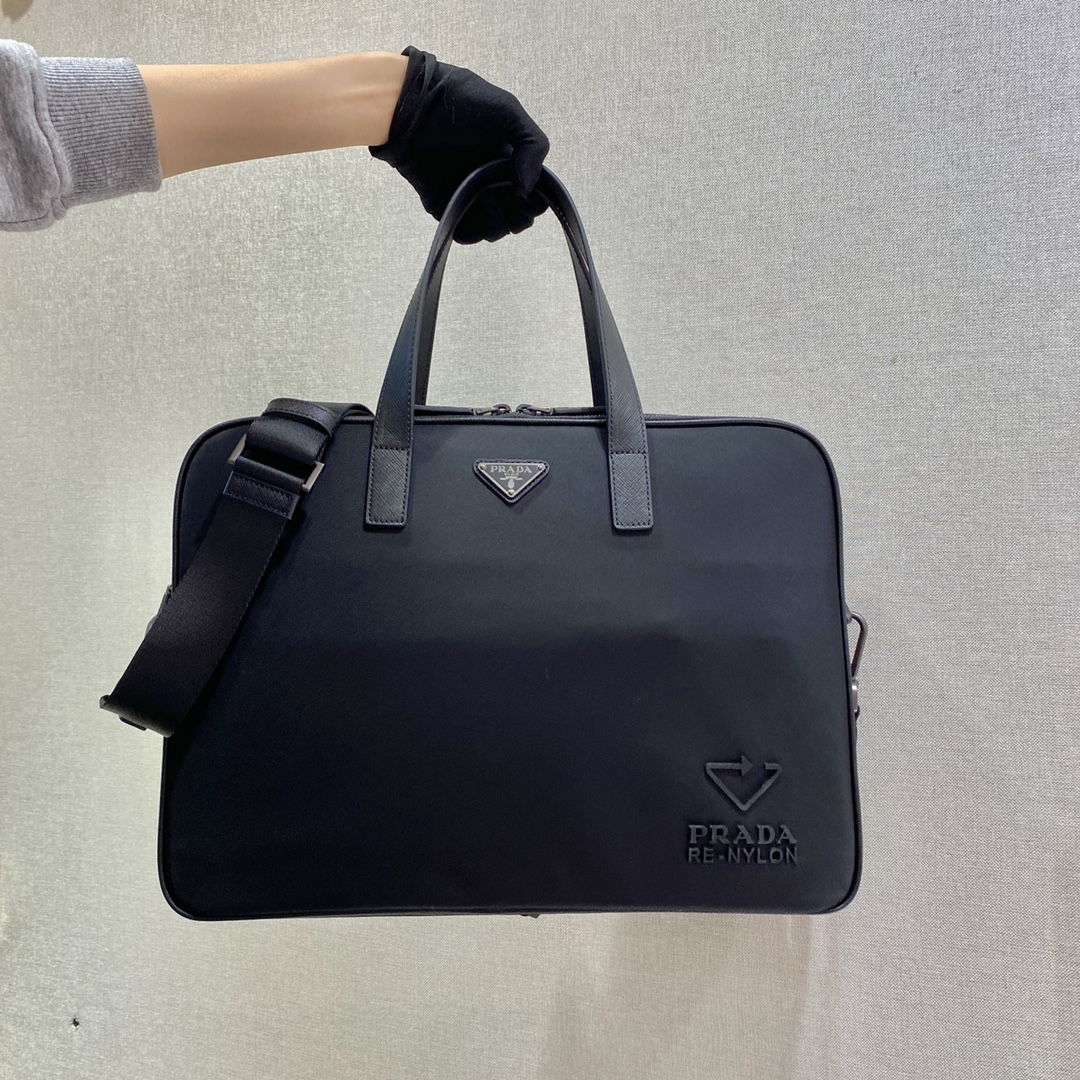 Pra*a re-nylon briefcase
